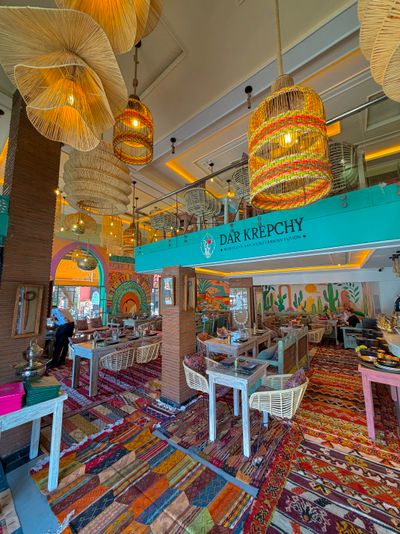 Dar Krepchy dining room with Moroccan palace decor and elegant seating
